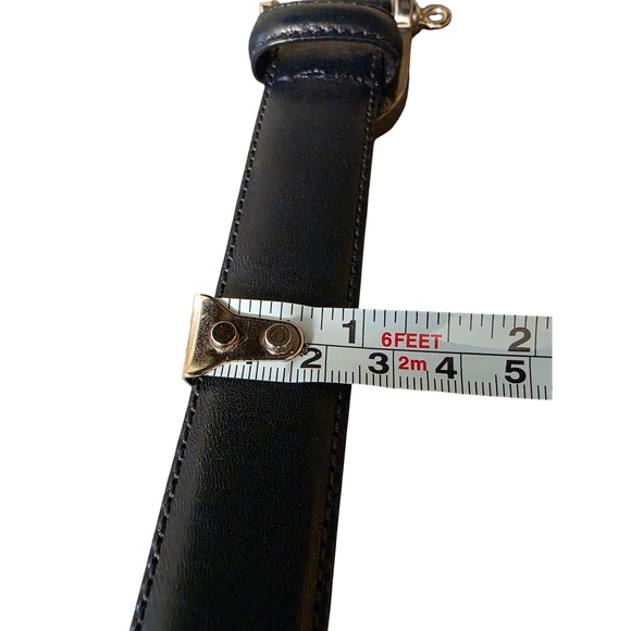 Vintage Ralph Lauren Navy Sterling Silver Stirrup Buckle Belt Italy‎ 90s Y2K M main image 6